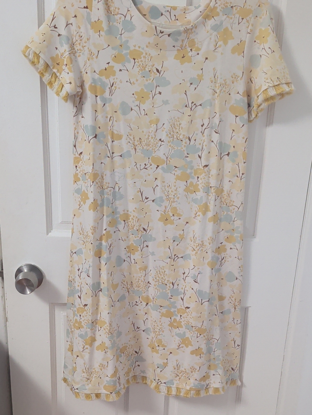 Spartina 449 Cream Dress with Yellow & Pale Blue Floral Print - Picture 1 of 5